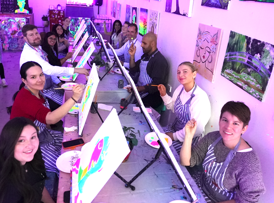 2b Inclusive team enjoying a collaborative painting session